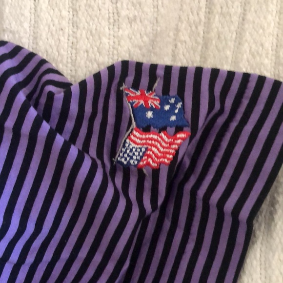 Peter Milllar fall medalist polo town crafted purple striped collar golf shirt - Picture 4 of 12
